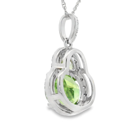 2.29ct Peridot Diamond Fashion Pendants 14KT White Gold Bids.com