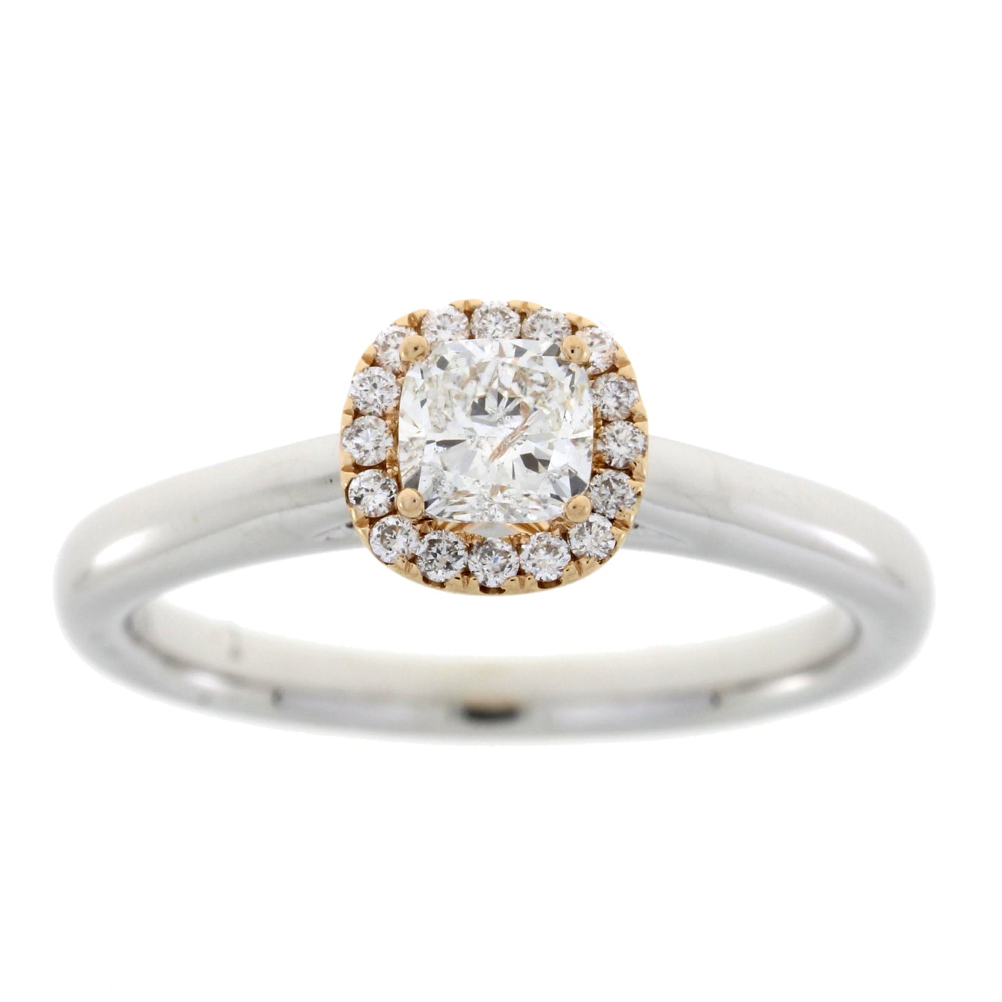 Genuine .62ct Diamond Diamond Eng Only 14KT 2 Tone Gold Bids.com