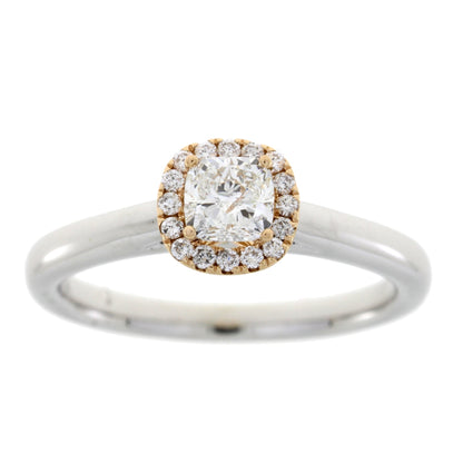 Genuine .62ct Diamond Diamond Eng Only 14KT 2 Tone Gold Bids.com
