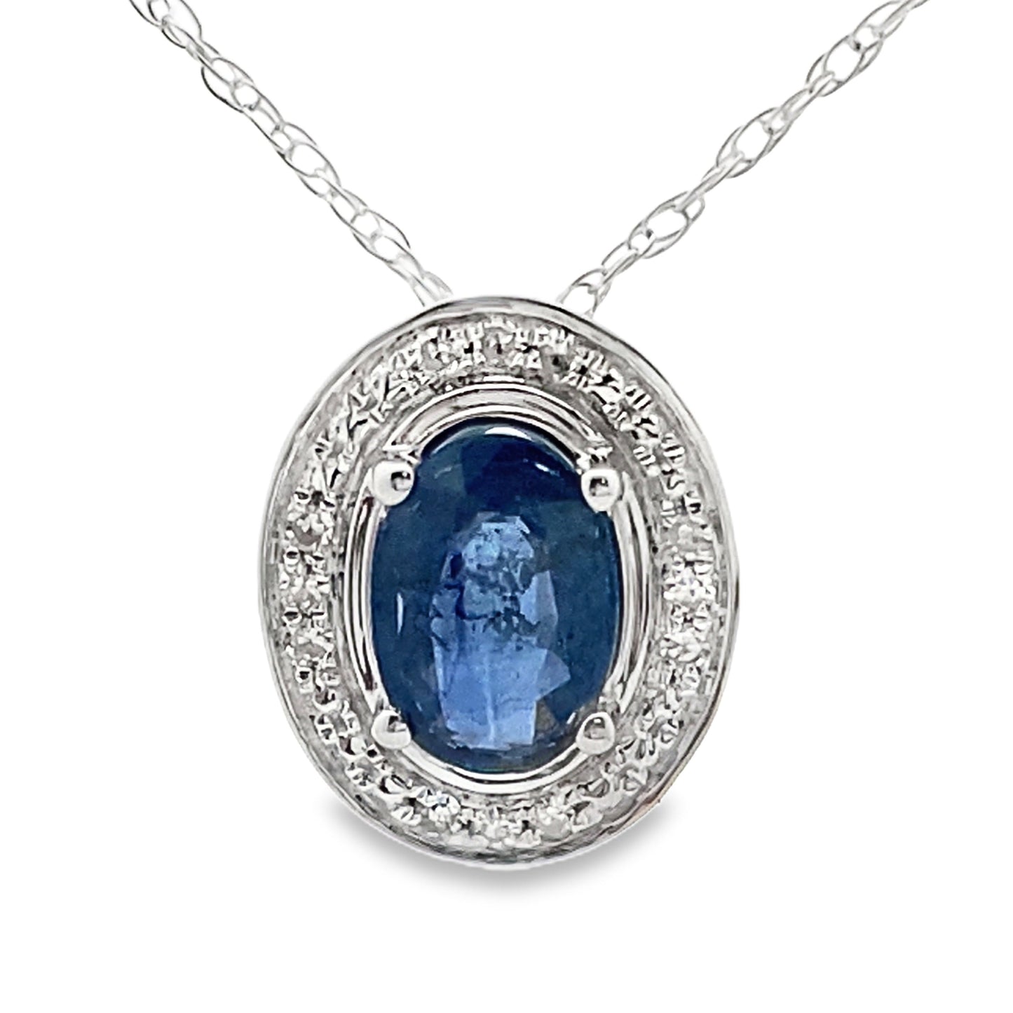 .59ct Sapphire Diamond Fashion Pendants 10KT White Gold Bids.com