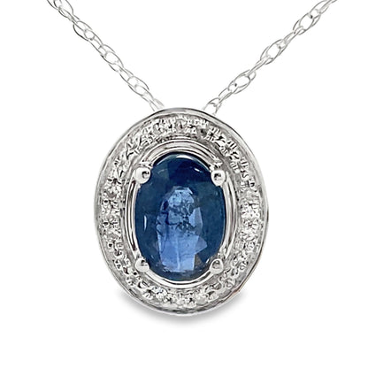 .59ct Sapphire Diamond Fashion Pendants 10KT White Gold Bids.com