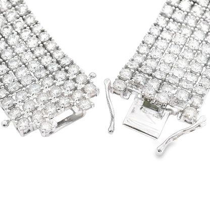 Genuine 20.00ct Diamond Tennis Bracelet 14KT White Gold Bids.com