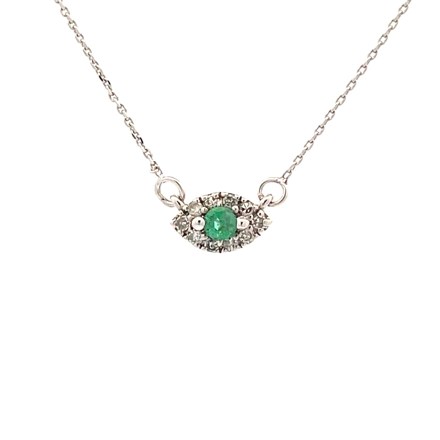 .12ct Emerald Diamond Fashion Pendants 14KT White Gold Bids.com