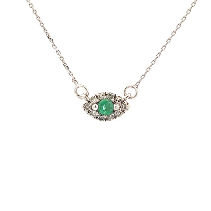 .12ct Emerald Diamond Fashion Pendants 14KT White Gold Bids.com
