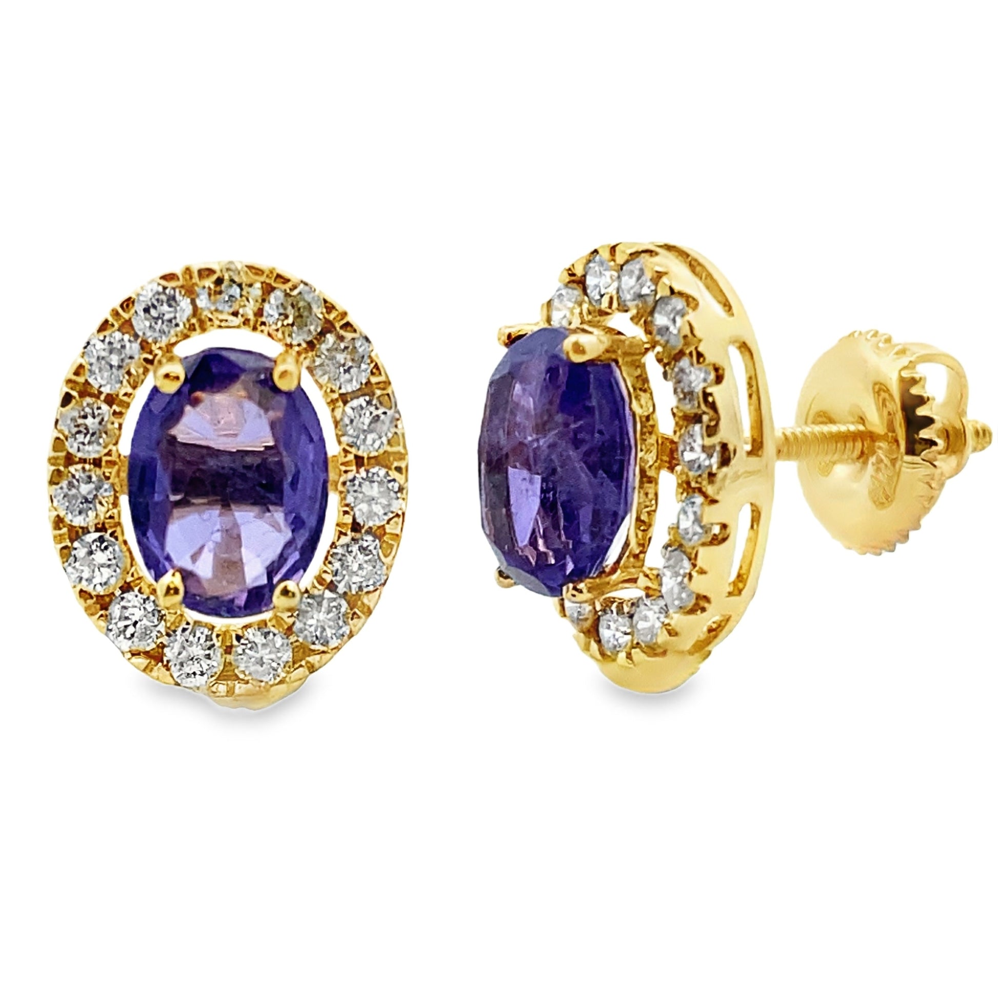 1.54ct Tanzanite Diamond Earrings 14KT Yellow Gold Bids.com