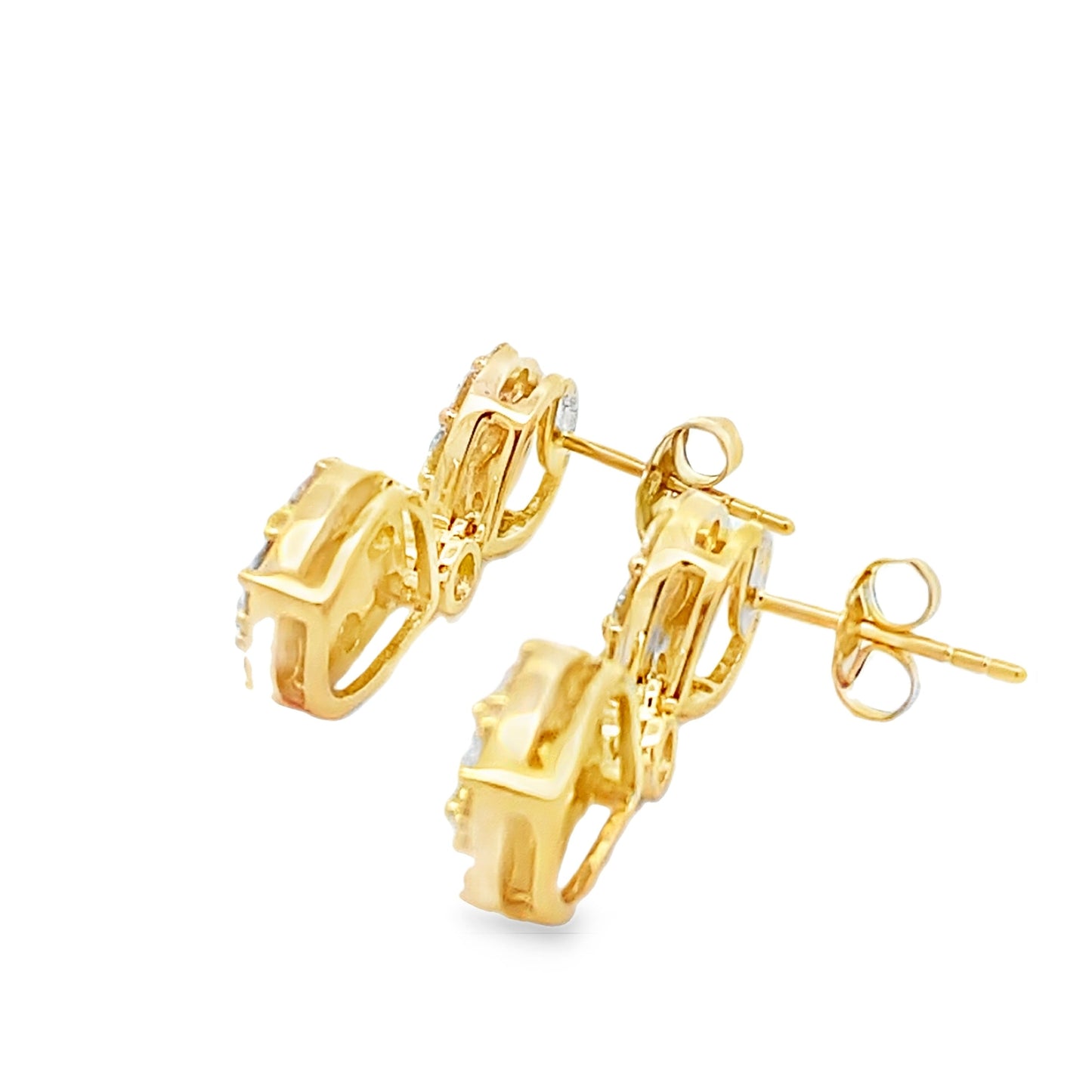 Lab Grown Diamond Dangle Earrings 14KT Yellow Gold Bids.com