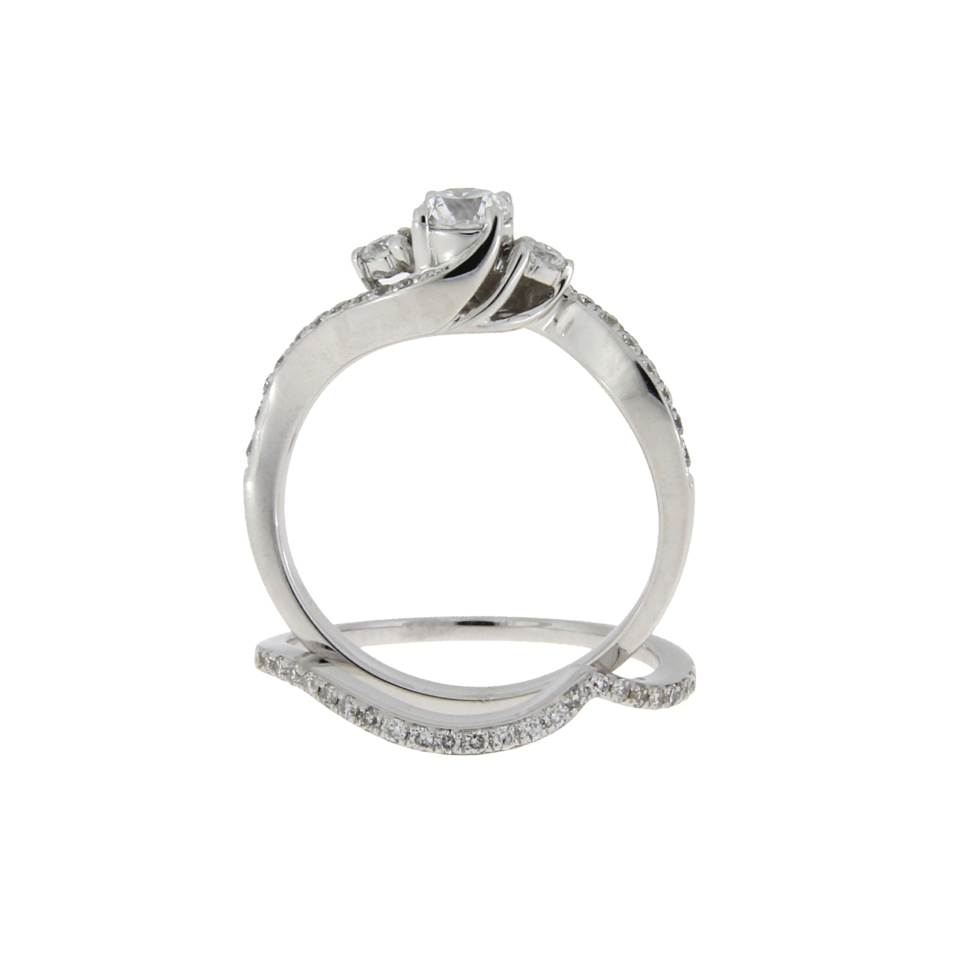 .70ct Diamond Engagement Ring Set 14KT White Gold Bids.com