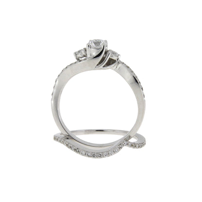 .70ct Diamond Engagement Ring Set 14KT White Gold Bids.com