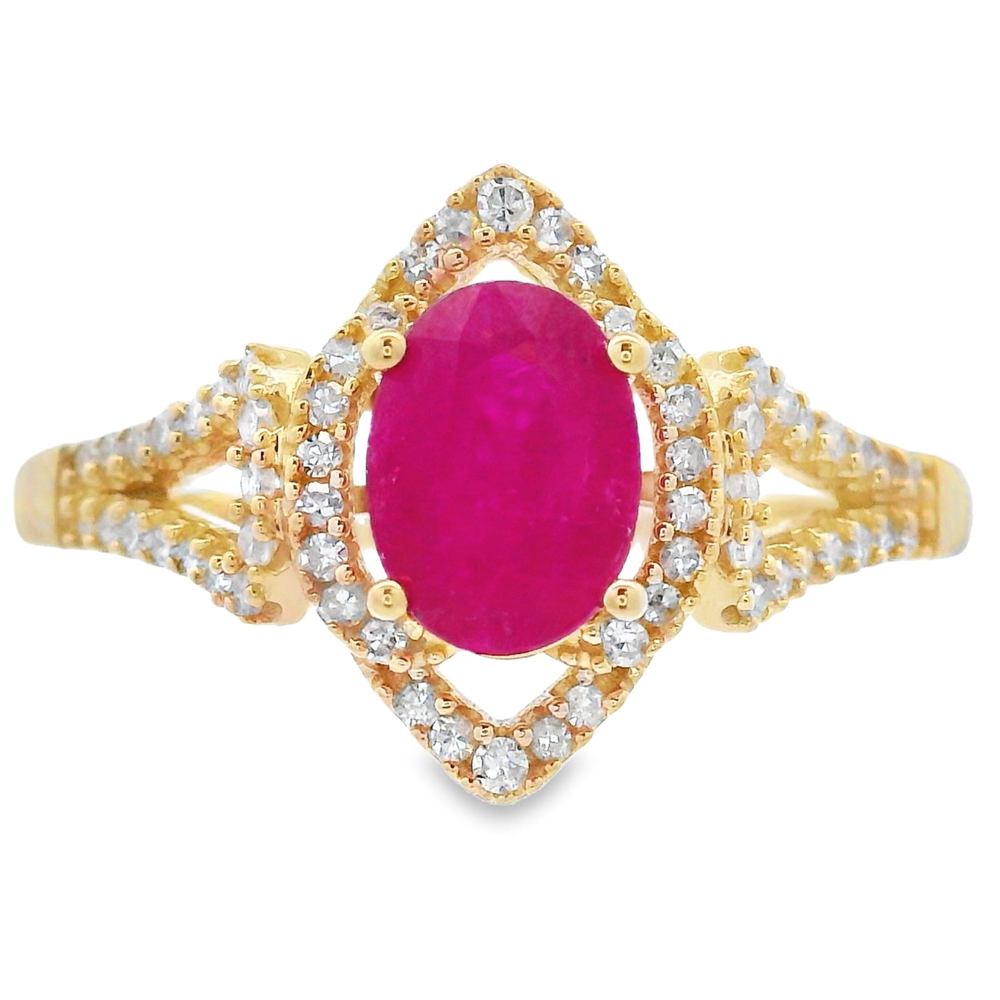 Genuine 1.26ct Ruby Diamond Ring 14KT Yellow Gold Bids.com
