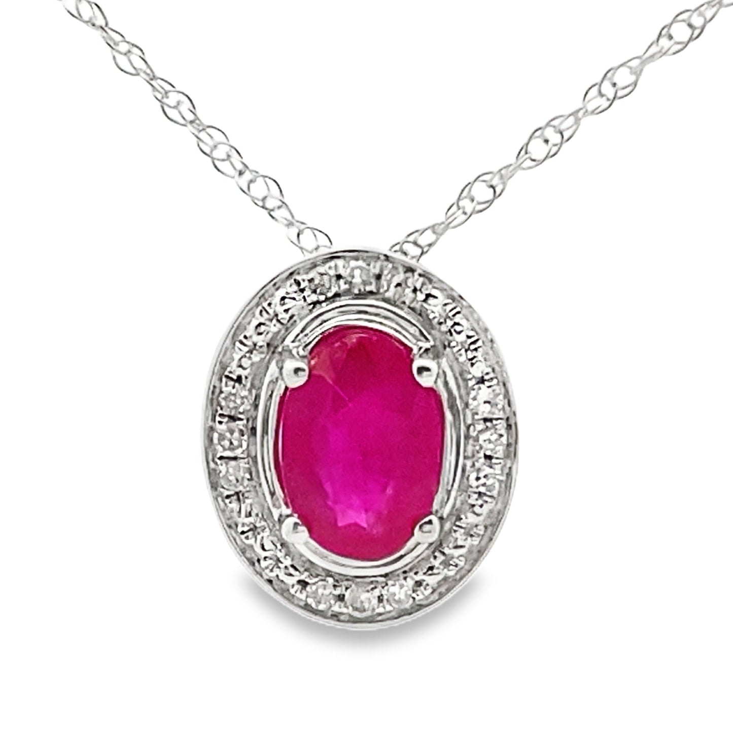 .63ct Ruby Diamond Fashion Pendants 10KT White Gold Bids.com