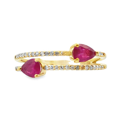 Natural .62ct Ruby Diamond Ring 14KT Yellow Gold Bids.com