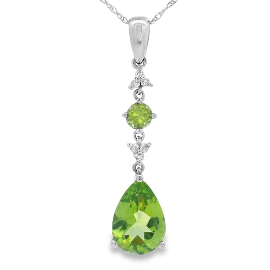 2.35ct Peridot Diamond Fashion Pendants 10KT White Gold Bids.com