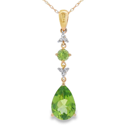 Peridot Diamond Fashion Pendants 10KT Yellow Gold Bids.com