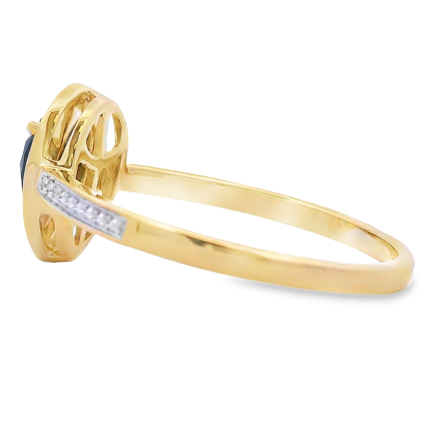 Genuine .52ct Onyx Diamond Ring 10KT Yellow Gold Bids.com