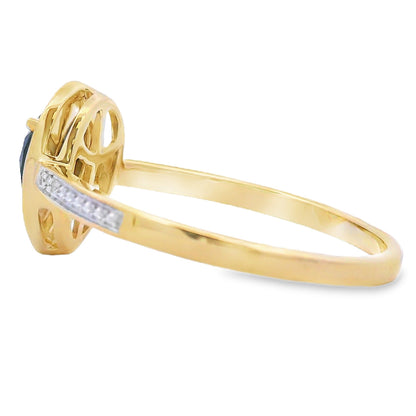 Genuine .52ct Onyx Diamond Ring 10KT Yellow Gold Bids.com