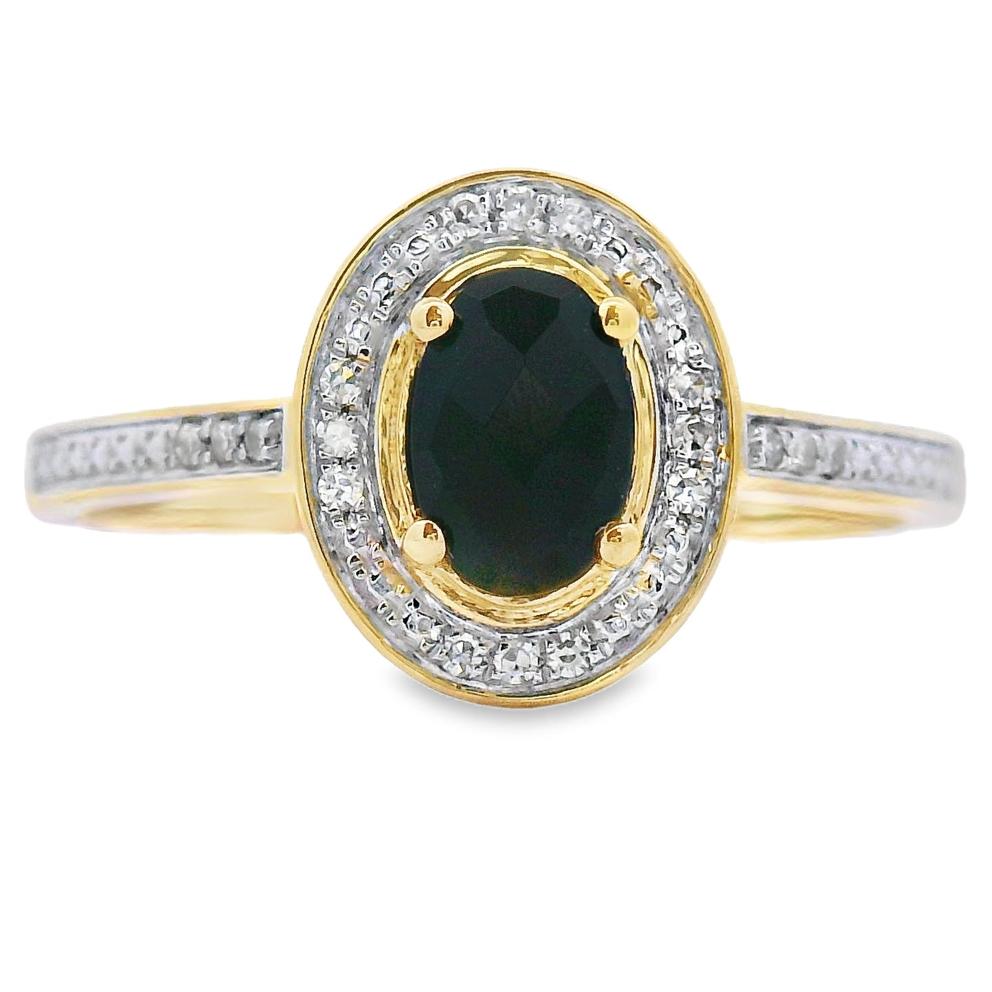 Natural .55ct Onyx Diamond Ring 10KT Yellow Gold Bids.com