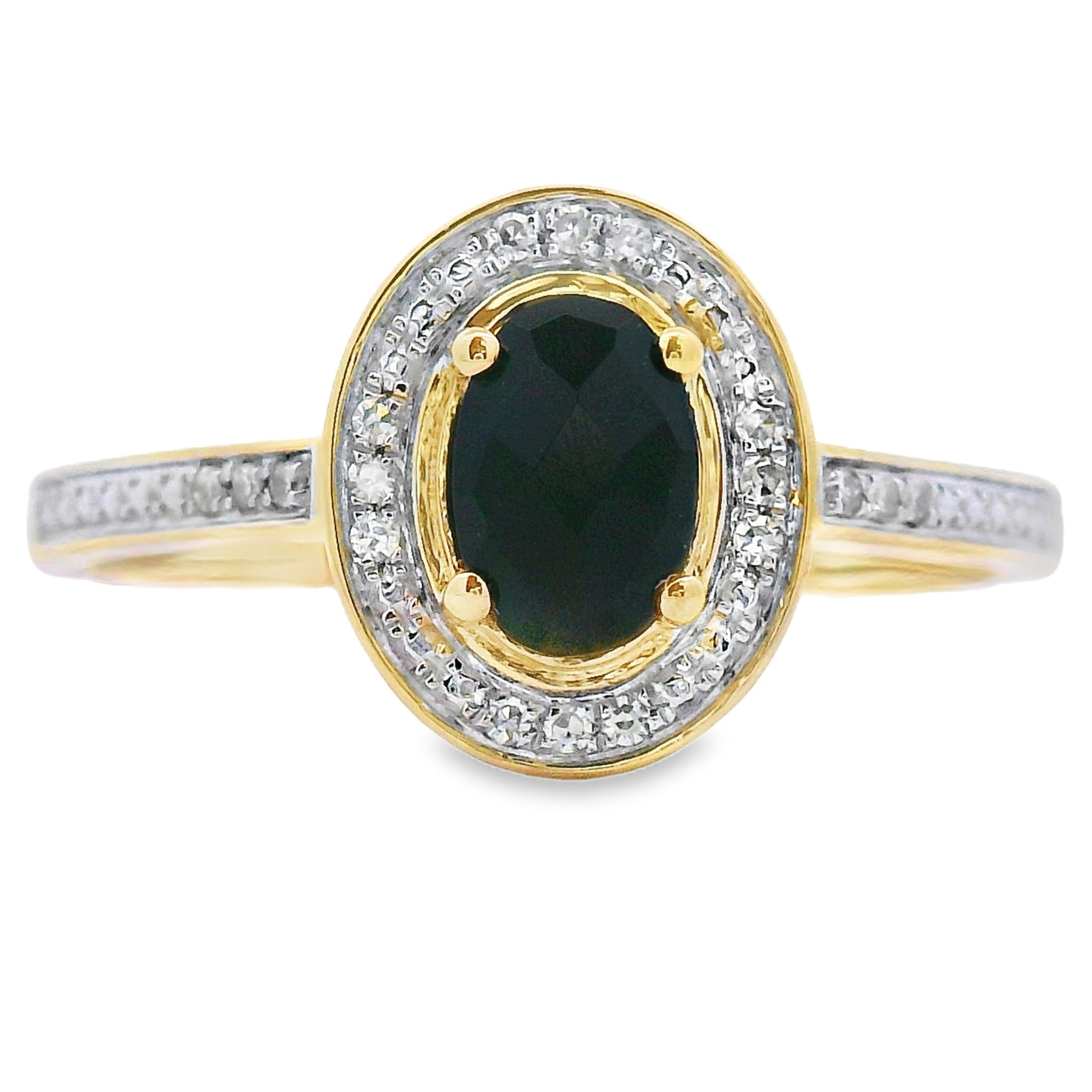 Natural .55ct Onyx Diamond Ring 10KT Yellow Gold Bids.com