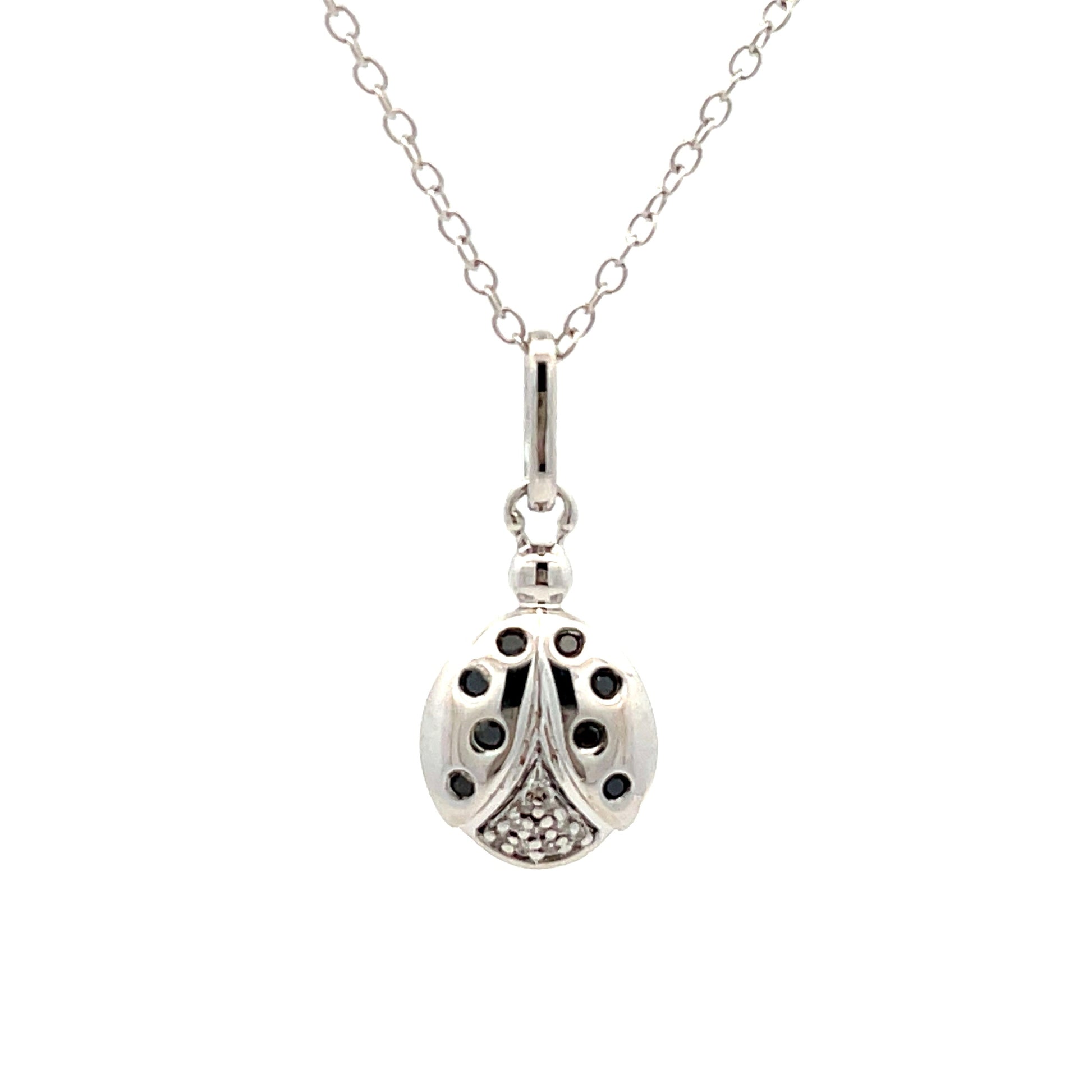 .08ct Black Diamond Animal Pendant Sterling Silver Bids.com