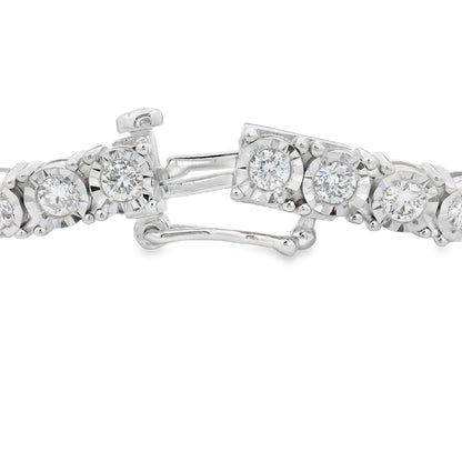 Lab Grown Diamond Tennis Bracelet Sterling Silver Bids.com