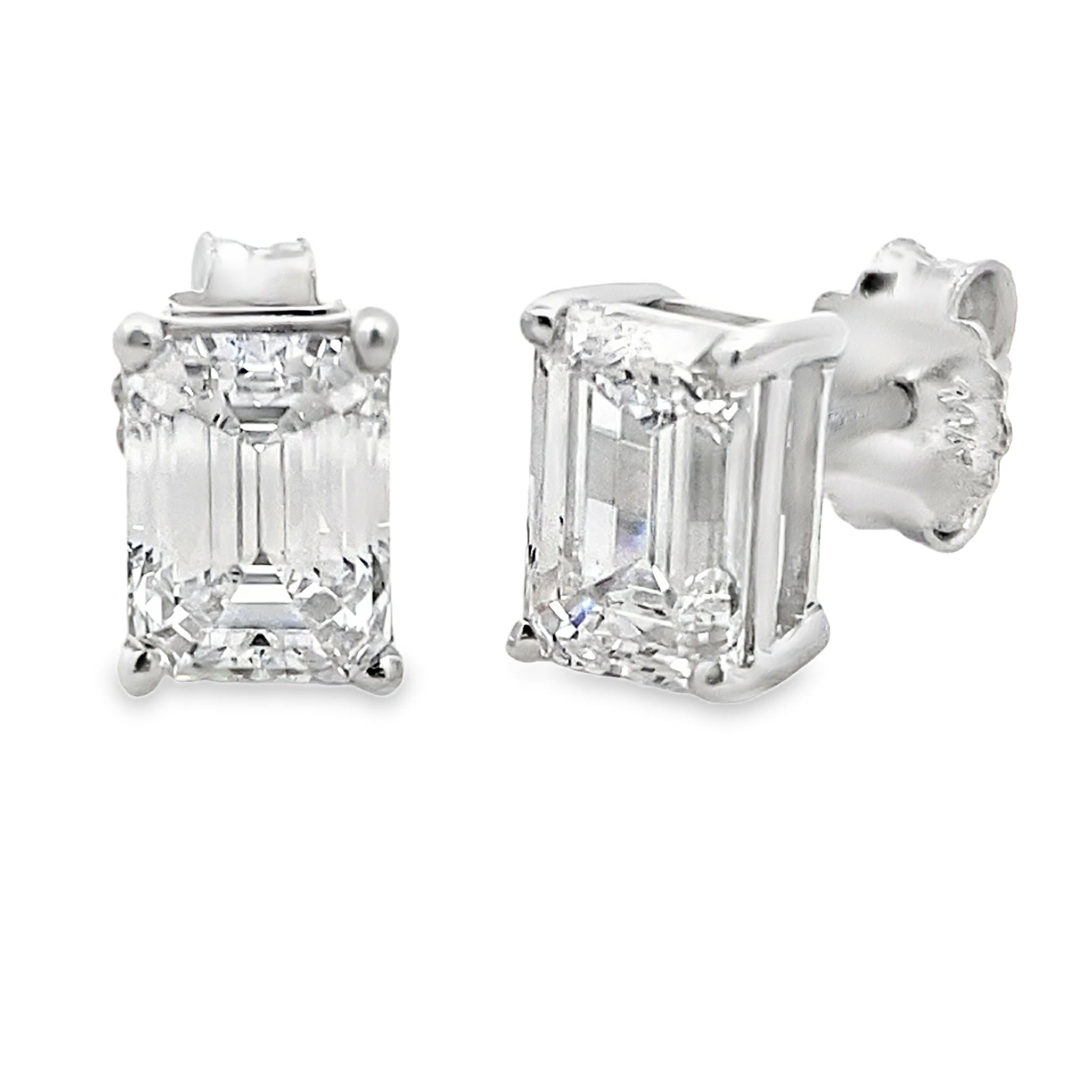 2.00ct Lab Grown Diamond Stud Earrings 14KT White Gold Bids.com