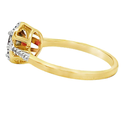 Genuine 1.75ct Garnet Diamond Ring 10KT Yellow Gold Bids.com