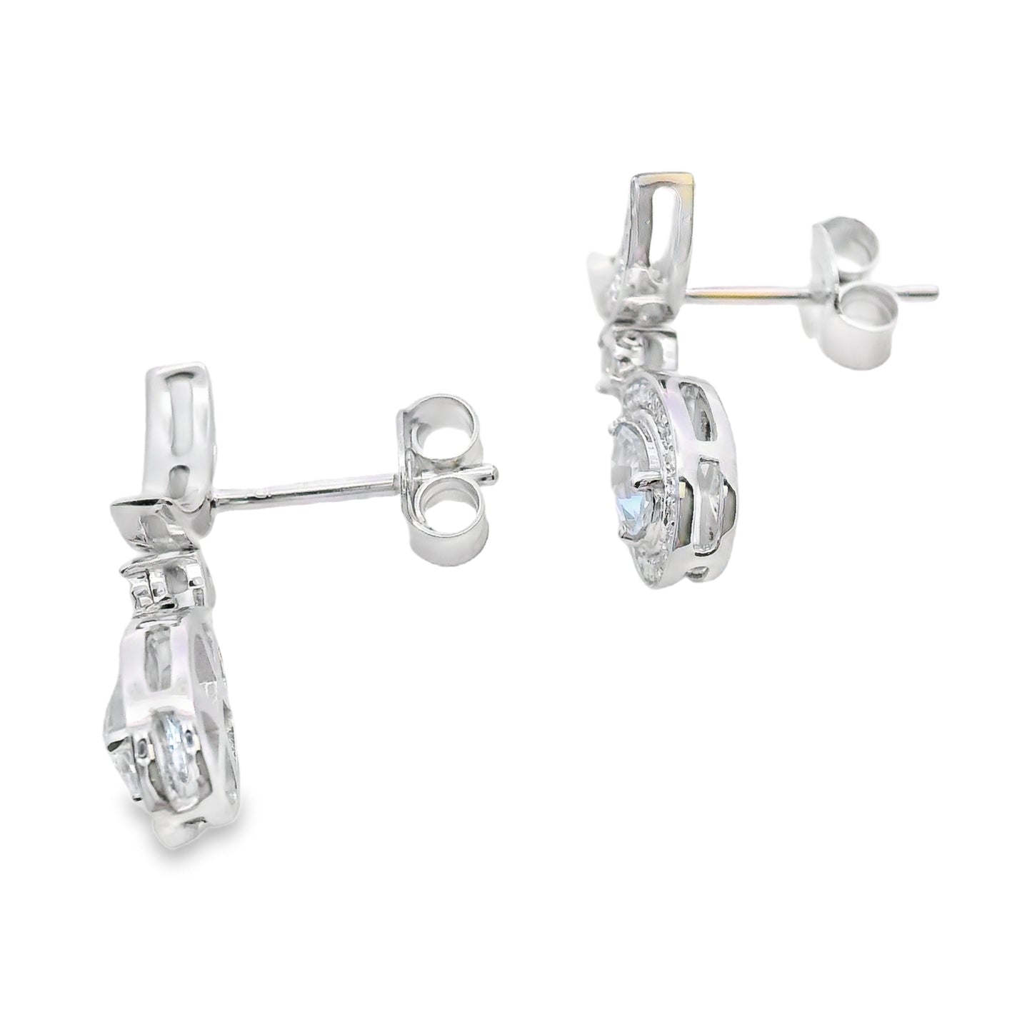 Aquamarine Diamond Dangle Earrings 10KT White Gold Bids.com