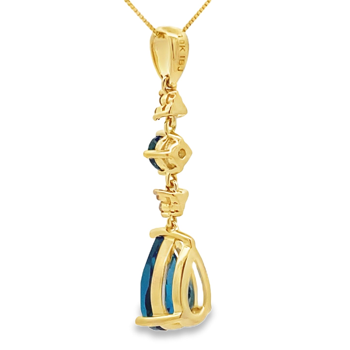 London Blue Topaz Fashion Pendants 10KT Yellow Gold Bids.com
