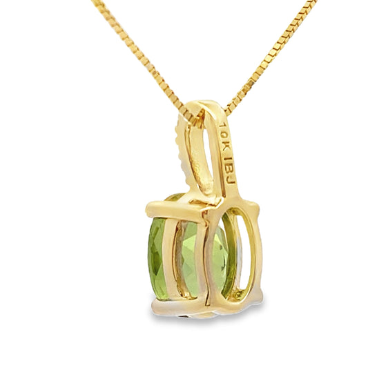 Peridot Diamond Fashion Pendants 10KT Yellow Gold Bids.com