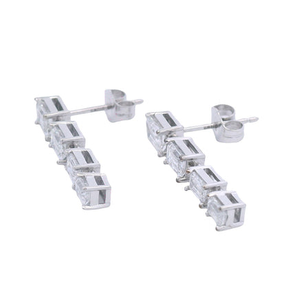 Lab Grown Diamond Dangle Earrings 14KT White Gold Bids.com
