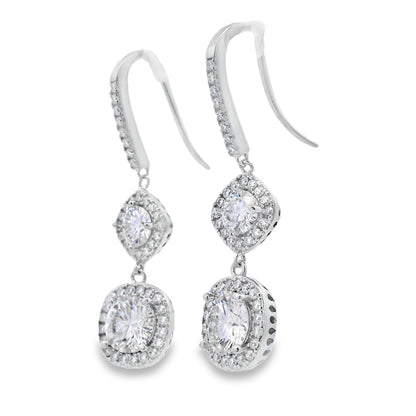 8.51ct Moissanite Dangle Earrings Sterling Silver Bids.com