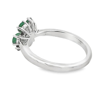 Genuine 1.14ct Emerald Zircon Ring Sterling Silver Bids.com