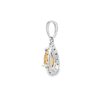 .63ct Citrine Diamond Fashion Pendants 10KT White Gold Bids.com