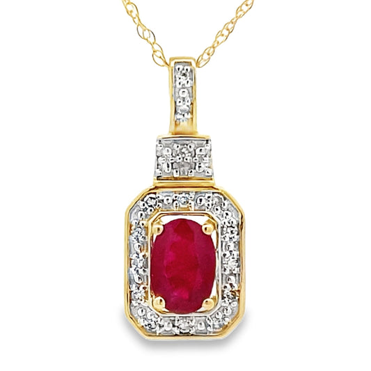 .66ct Ruby Diamond Fashion Pendants 10KT Yellow Gold Bids.com