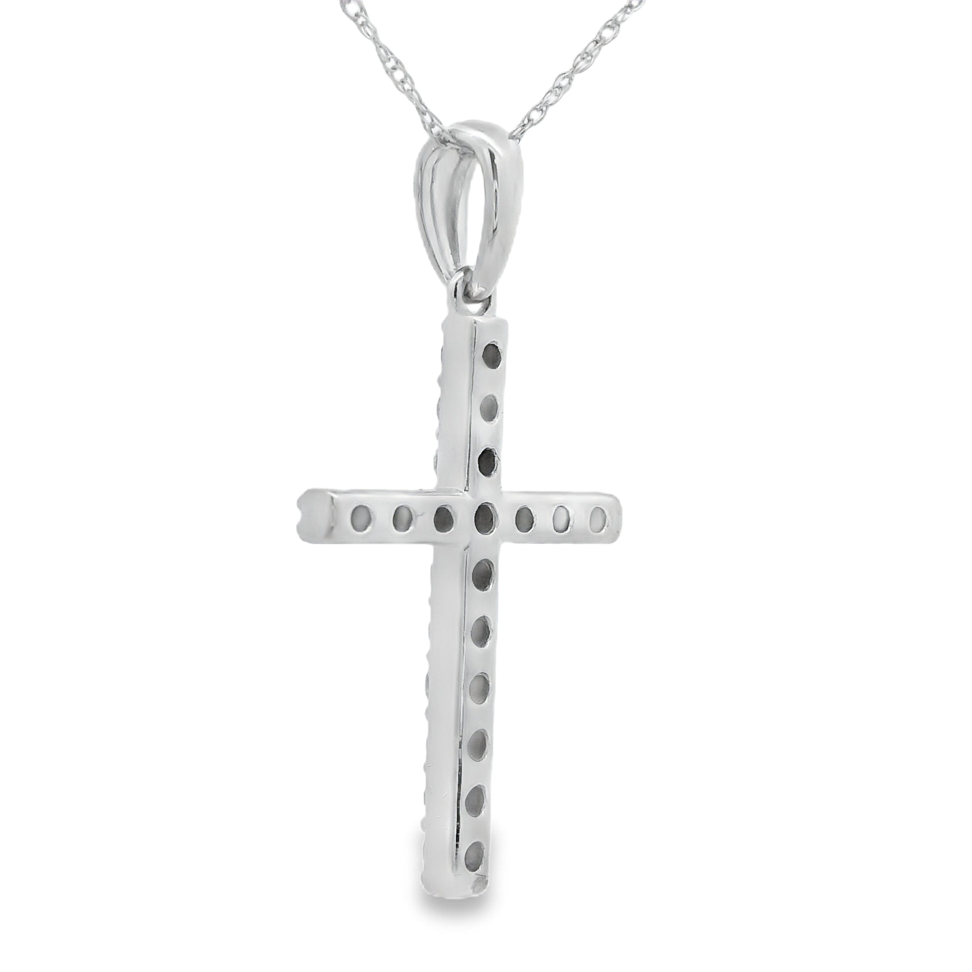 .45ct Diamond Cross Religious Pendant 14KT White Gold Bids.com