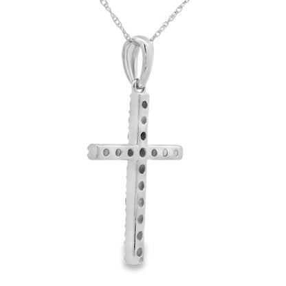 .45ct Diamond Cross Religious Pendant 14KT White Gold Bids.com