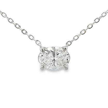 1.00ct Lab Grown Diamond Pendant Sterling Silver Bids.com