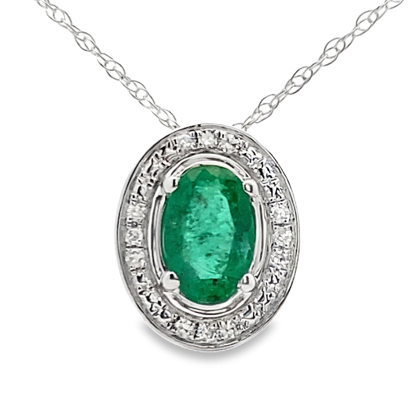.46ct Emerald Diamond Fashion Pendants 10KT White Gold Bids.com