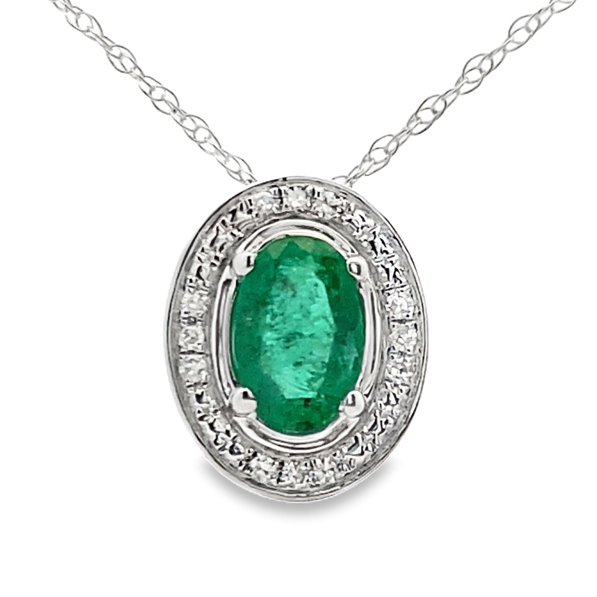 .46ct Emerald Diamond Fashion Pendants 10KT White Gold Bids.com