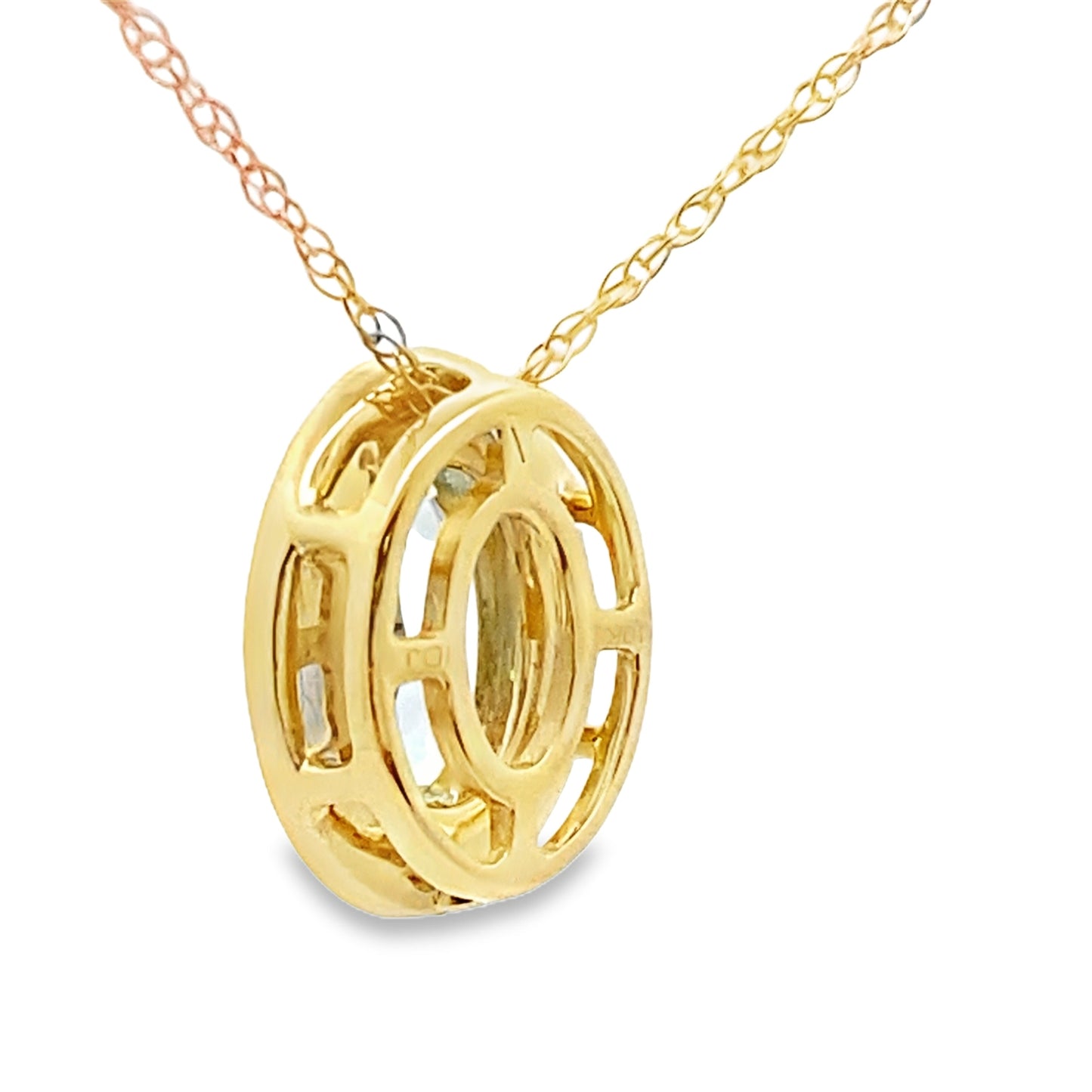 Aquamarine Diamond Fashion Pendants 10KT Yellow Gold Bids.com