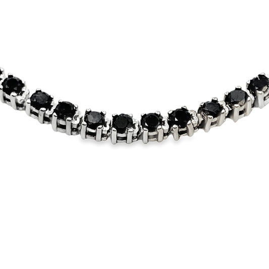 2.27ct Black Diamond Tennis Bracelet Sterling Silver Bids.com