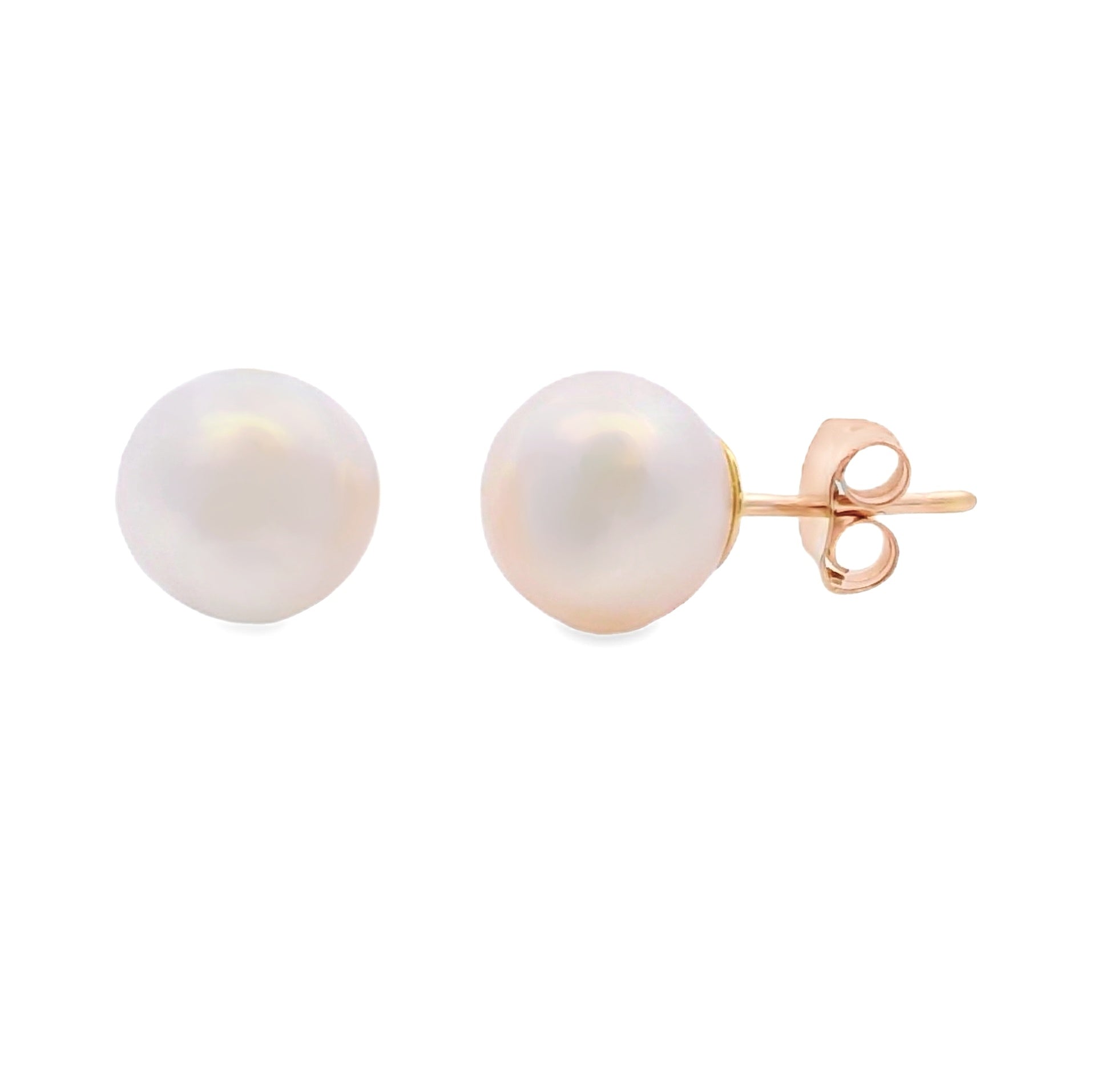 Genuine FW Pearl Stud Earrings 14KT Yellow Gold Bids.com