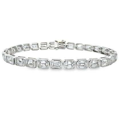 Lab Grown Diamond Tennis Bracelet 14KT White Gold Bids.com