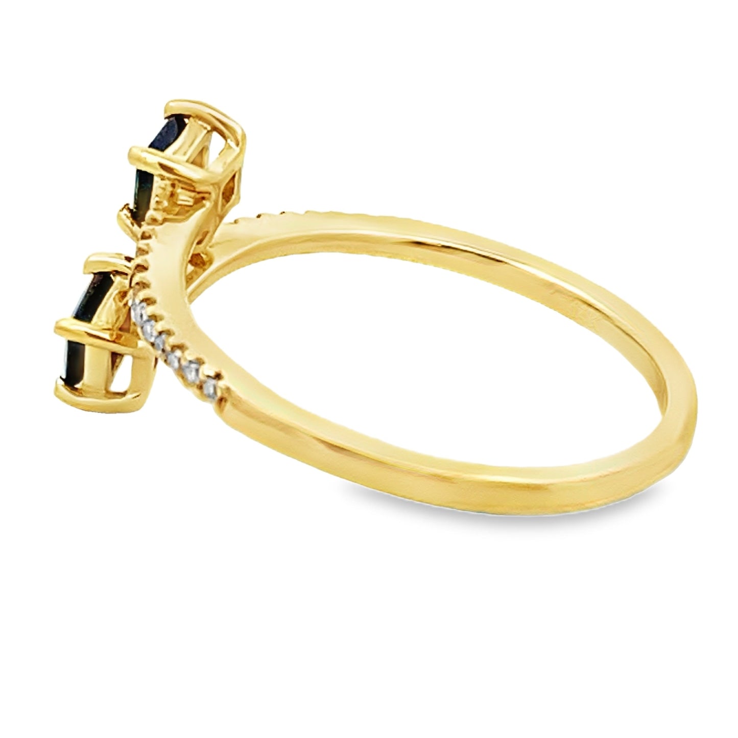 Genuine .61ct Sapphire Diamond Ring 14KT Yellow Gold Bids.com