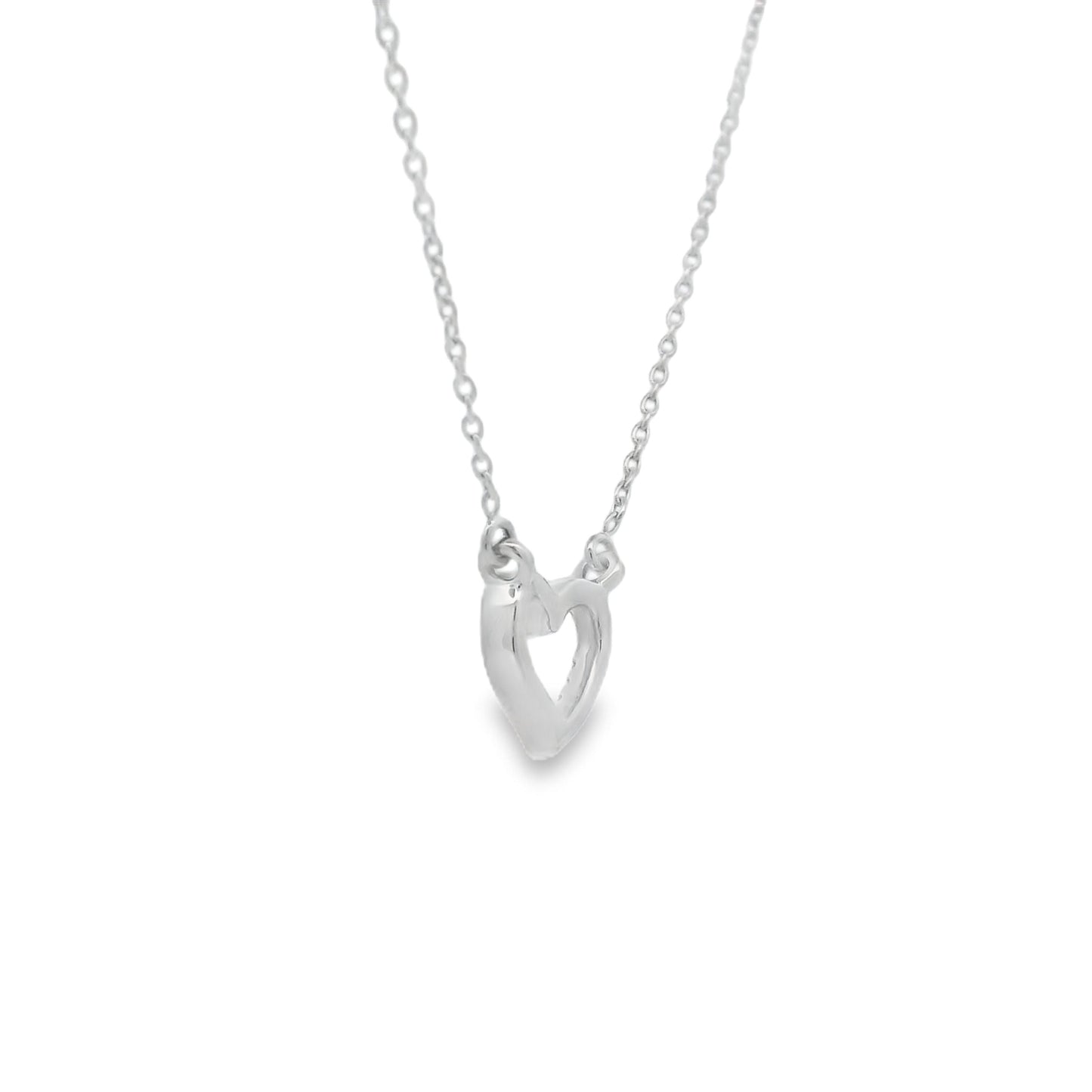.03ct Diamond Heart Love Pendant 14KT White Gold Bids.com