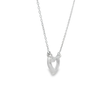 .03ct Diamond Heart Love Pendant 14KT White Gold Bids.com