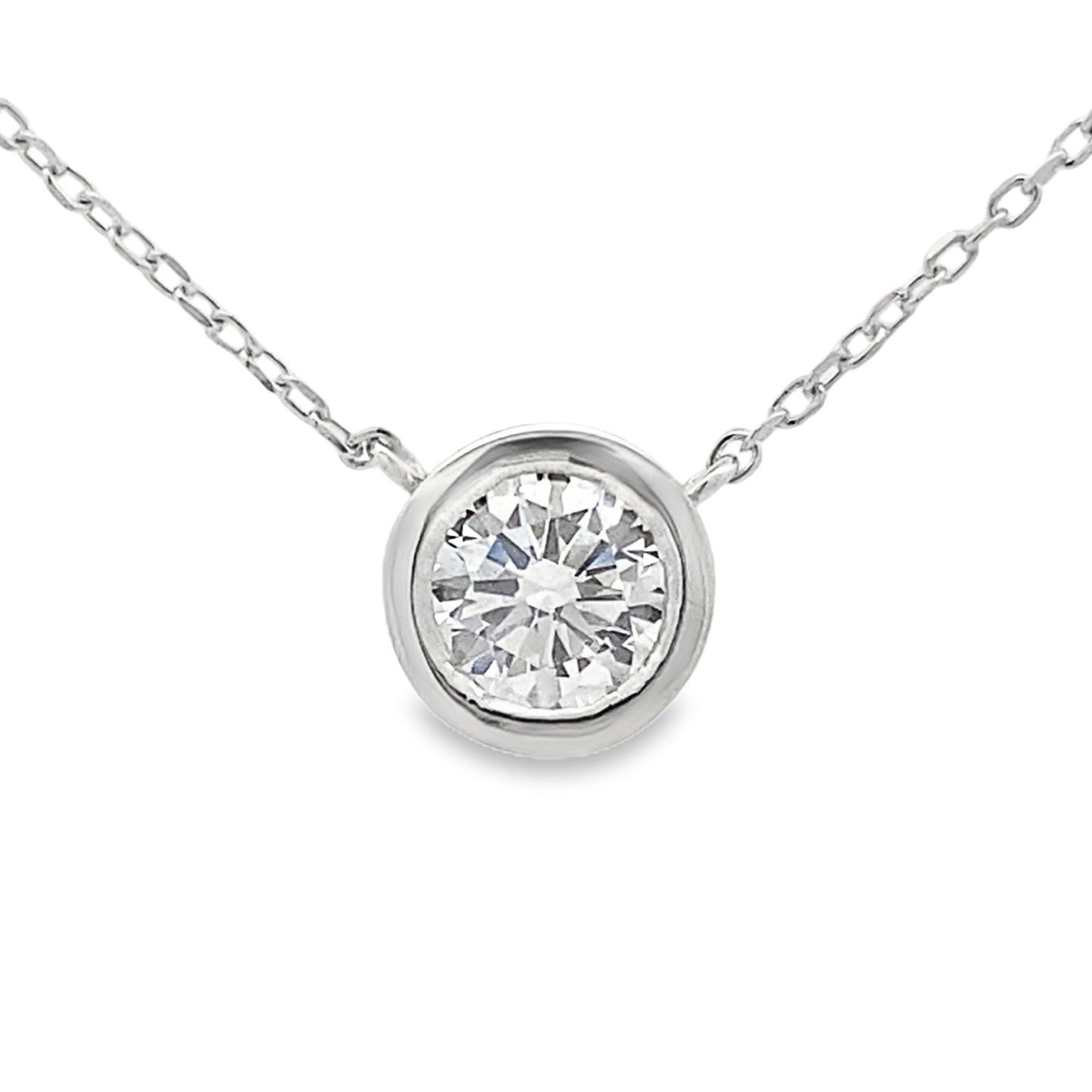 1.00ct Lab Grown Diamond Pendant Sterling Silver Bids.com
