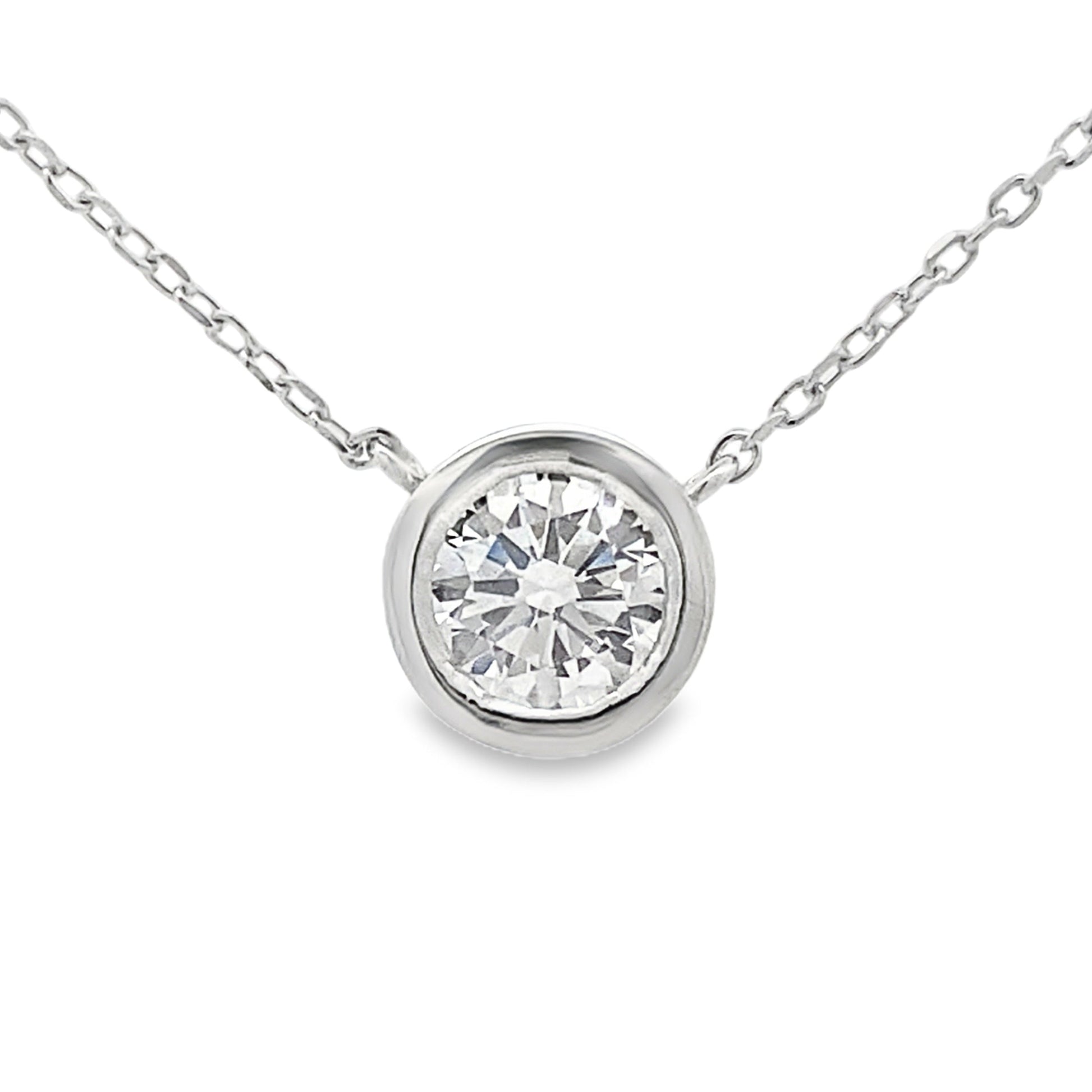 1.00ct Lab Grown Diamond Pendant Sterling Silver Bids.com