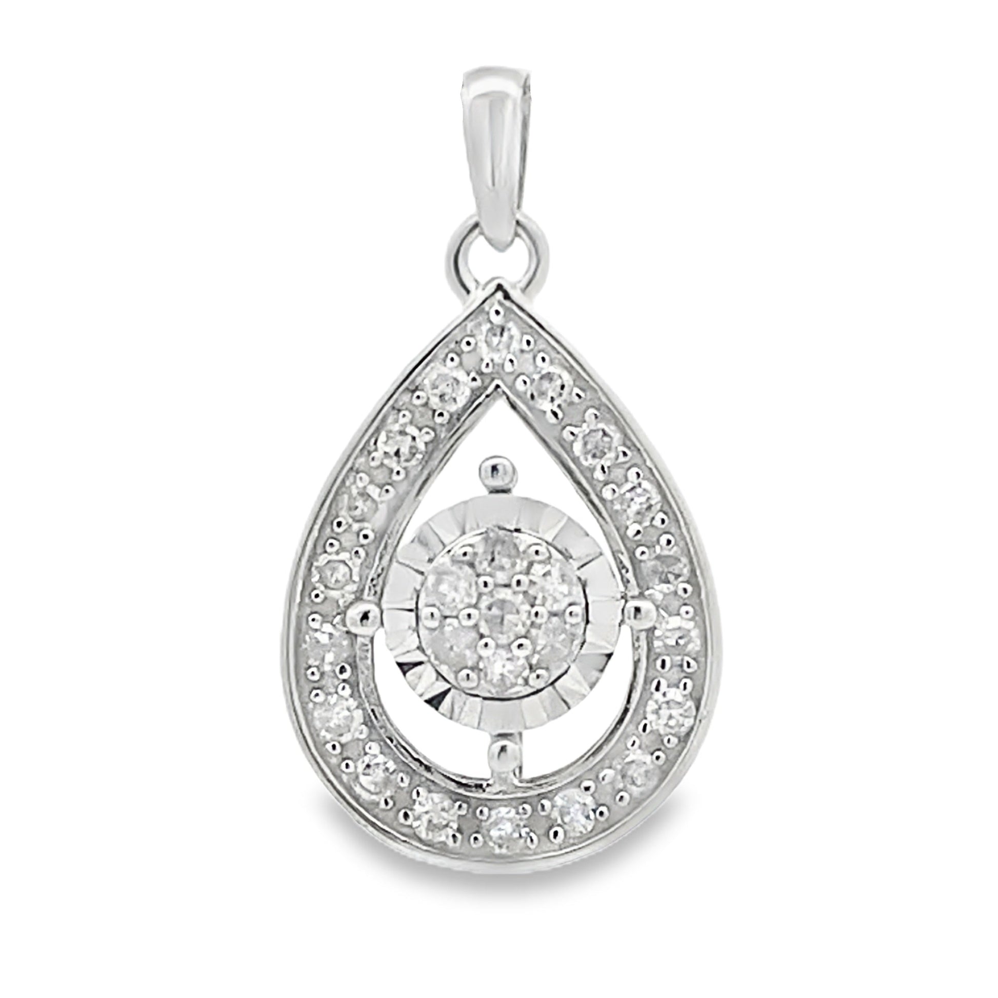 Genuine .25ct Diamond Fashion Pendants 10KT White Gold Bids.com