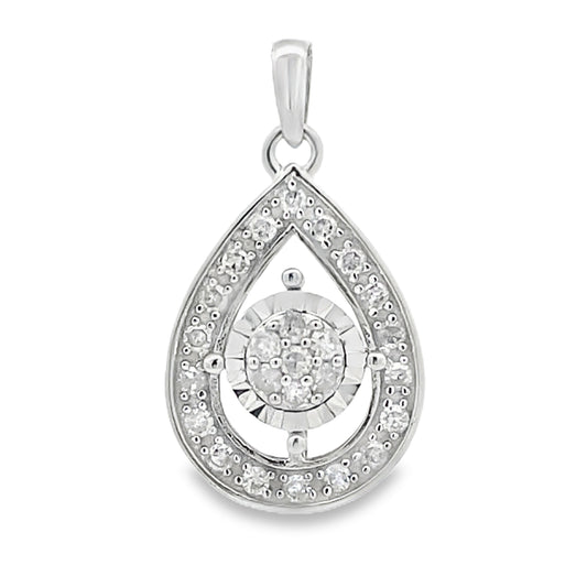 Genuine .25ct Diamond Fashion Pendants 10KT White Gold Bids.com