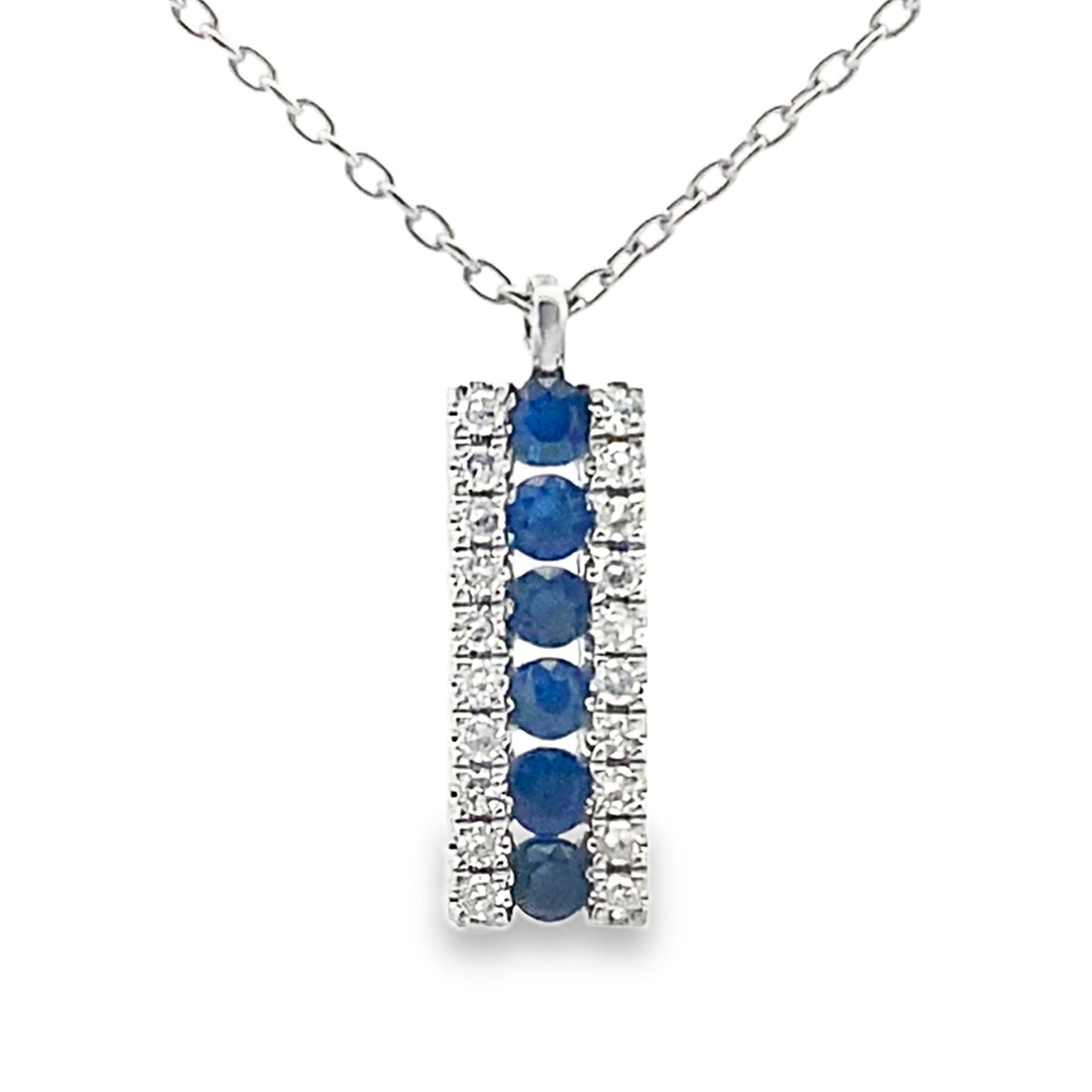 .30ct Sapphire Diamond Fashion Pendants 14KT White Gold Bids.com